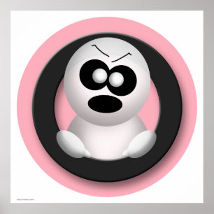 Niedliches Angry Ghost Pink Halloween Poster