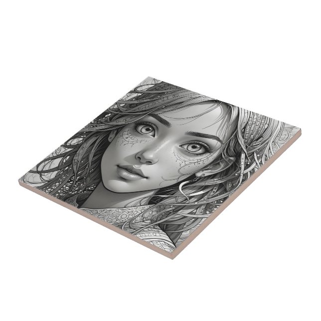 Niedliches Animateurportrait Fliese (Seite)