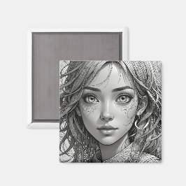 Niedliches Animateurportrait Magnet