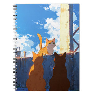 Niedliches Anime Cat Notebook - Zurück zu Schulges Notizblock