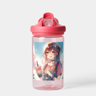 Niedliches Anime Girl Holen eines Boba Tees Trinkflasche