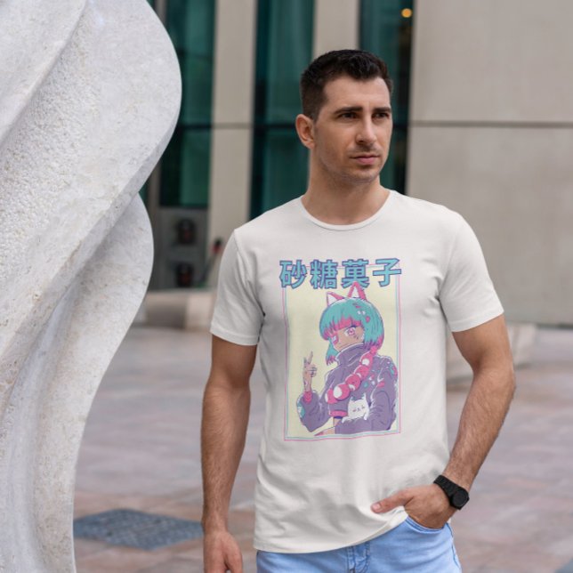 Niedliches Anime-Girl mit Augenpflaster T-Shirt (Von Creator hochgeladen)