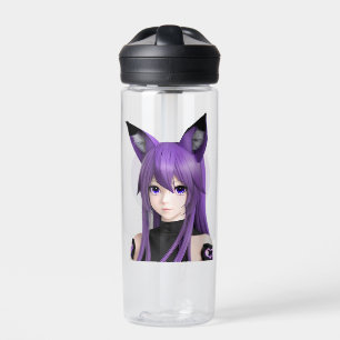Niedliches Anime-Girl mit Fox-Ohren Personalisiert Trinkflasche