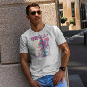 Niedliches Anime-Girl mit Plushie-Spielzeug T-Shirt