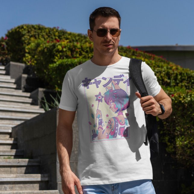 Niedliches Anime-Girl mit Zauberstab T-Shirt (Von Creator hochgeladen)