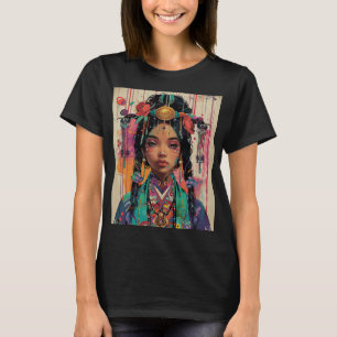 Niedliches Anime Mädchen in einem Kimono. T-Shirt