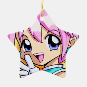 Niedliches Anime-Mädchen Keramik Ornament