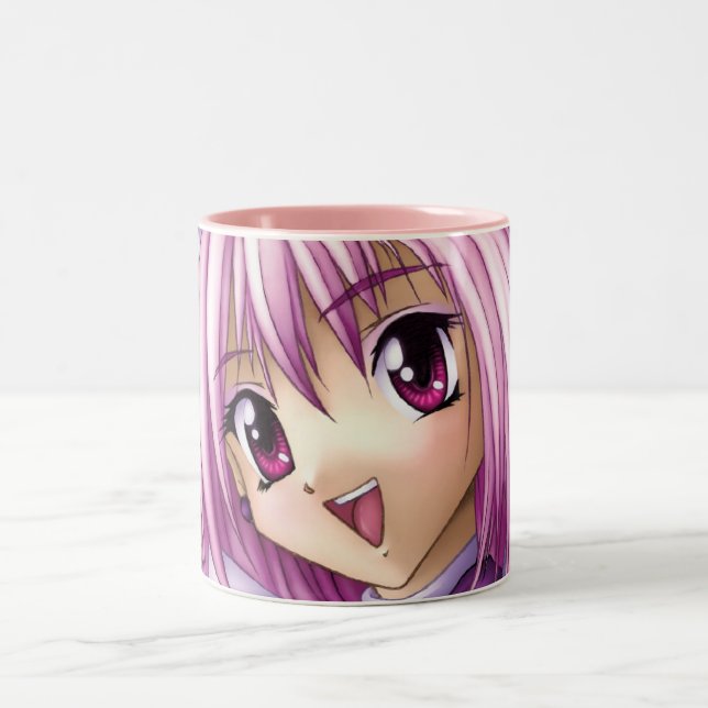 Niedliches Anime-Mädchen-Mädchen Zweifarbige Tasse (Mittel)