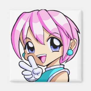 Niedliches Anime-Mädchen Magnet