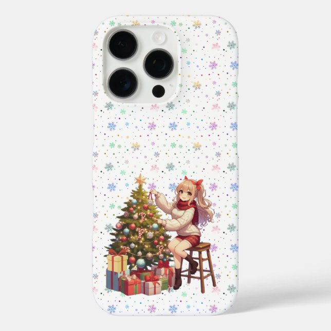 Niedliches Anime-Mädchen schneidet den Baum Case-Mate iPhone Hülle (Rückseite)