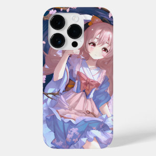 Niedliches Anime-Mädchen unter einem Kirschblossom Case-Mate iPhone 14 Pro Hülle