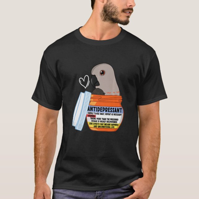 Niedliches Antidepressivum Papagei I T-Shirt (Vorderseite)