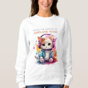 Niedliches antisoziales Katzenweißhemd Sweatshirt