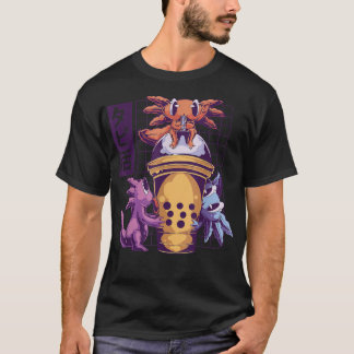 Niedliches Aolotl Ice Creme Cone Japanisches Anime T-Shirt