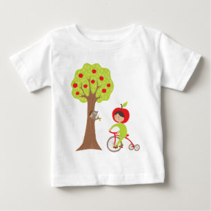 Niedliches Apple Girl Biking durch eine Apple Tree Baby T-shirt