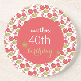 Niedliches Apple Muster Wasserfarbe Handgemalt Getränkeuntersetzer