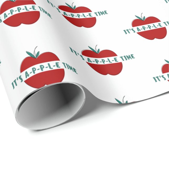 Niedliches Apple Quote Wrapping Paper Geschenkpapier (Rolleneckpunkt)
