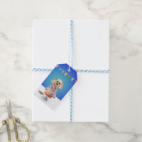 Niedliches Apricot Toy Poodle Welpengeschenk-Tag