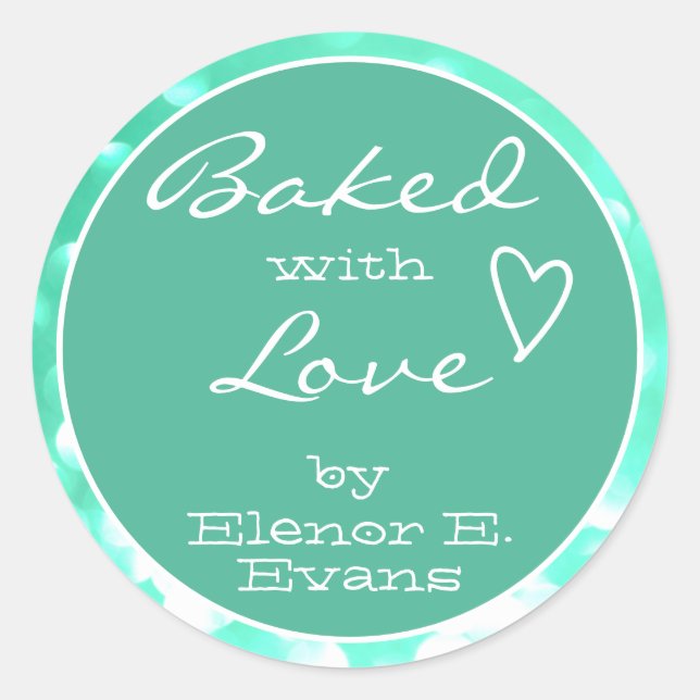 Niedliches Aqua Aquamarine Grünflächen Rahmen geba Runder Aufkleber (Vorderseite)