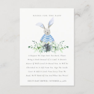 Niedliches Aqua Blue Bunny Foliage Bücher für Baby Begleitkarte