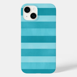 Niedliches Aqua Blue Textured Stripes Muster Case-Mate iPhone 14 Hülle