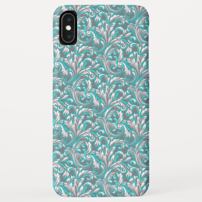 Niedliches Aqua-Graumuster Case-Mate iPhone Hülle (Rückseite)