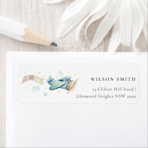 Niedliches Aqua Green Blue Kid Flugzeug Cloud Herz