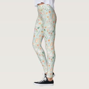 Niedliches Aquamarines Baby Animal Pasttern Muster Leggings