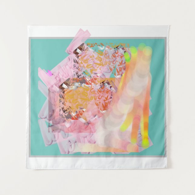 niedliches aquamarines Blau Wandteppich (Vorderseite)