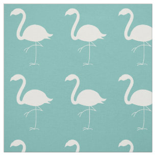 Niedliches Aquamarines Flamingo-Muster Stoff