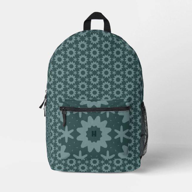niedliches aquamarines geometrisches Muster Bedruckter Rucksack (Vorderseite)