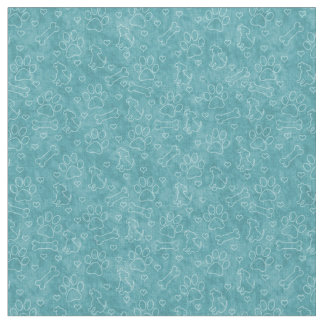 Niedliches Aquamarines Hundemuster Stoff