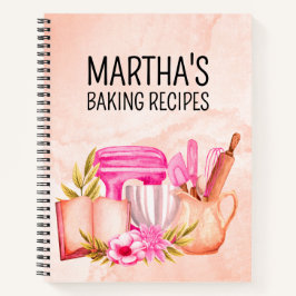 Niedliches Aquarellbäckergebäck personalisierter N Notizbuch