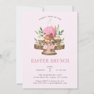 Niedliches Aquarellbär Ostern Brunch Einladung