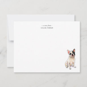 Niedliches Aquarellbild, französischer Bulldog Cus Dankeskarte