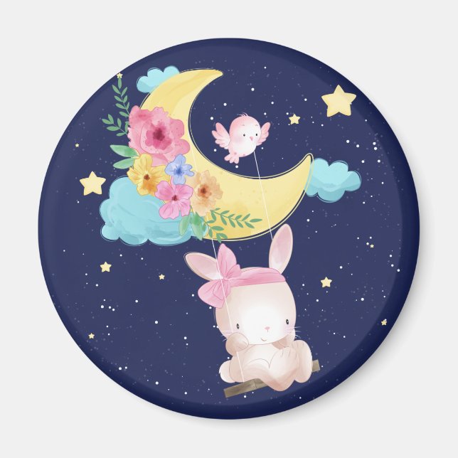 Niedliches Aquarellbunny Magnet (Vorne)