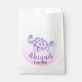 Niedliches Aquarelldino in Violett mit personalisi Geschenktütchen