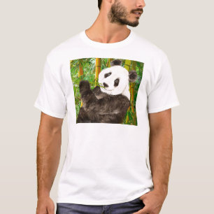 Niedliches Aquarellpanda im Bambuswald T-Shirt