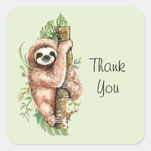 Niedliches Aquarellwasser & tropische Blätter Viel Quadratischer Aufkleber