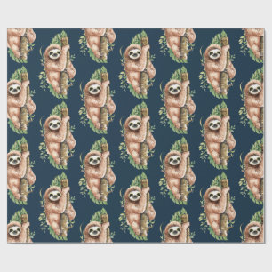 Niedliches Aquarellwasser und tropische Blätter Geschenkpapier