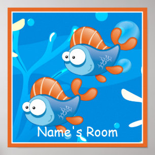 Niedliches Aquatic Fish Custom Kids Room Poster