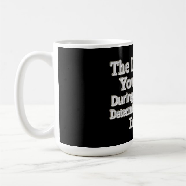 Niedliches Artwork-Design "Deine Lebensqualität!"  Kaffeetasse (Links)