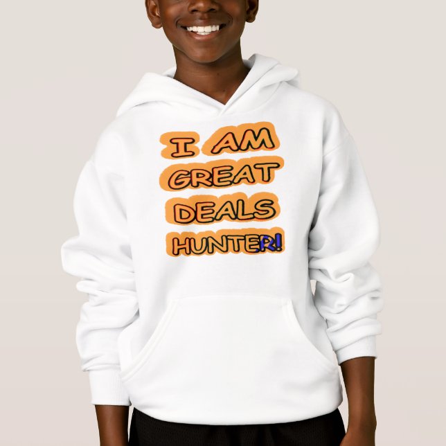 Niedliches Artwork Design "Great Deals Hunter" Jet Hoodie (Vorderseite)