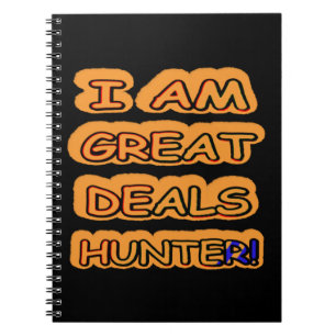 Niedliches Artwork Design "Great Deals Hunter" Jet Notizblock
