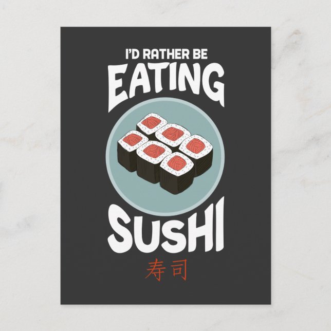 Niedliches asiatisches Essen Kawaii Sushi Rice Fis Postkarte (Vorderseite)