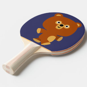 Niedliches Assertive Cartoon Bären Ping Pong Padde Tischtennis Schläger