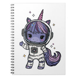 Niedliches Astro Unicorn-Notebook Notizblock
