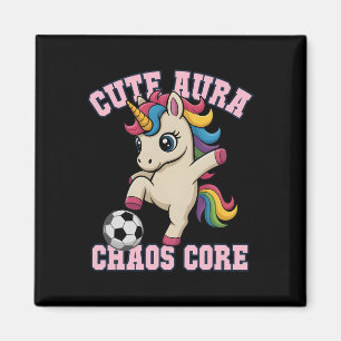Niedliches Aura-Einhorn, einfach ein Mädchen, das  Magnet