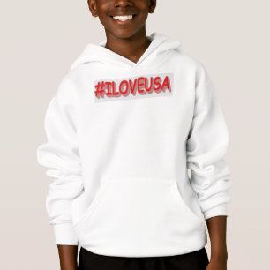 Niedliches Ausdrucksdesign "#ILOVEUSA". Jetzt kauf Hoodie