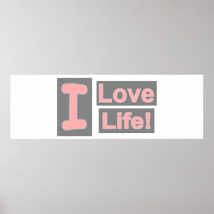 Niedliches Ausdrucksdesign "Liebe Life". Jetzt kau Poster
